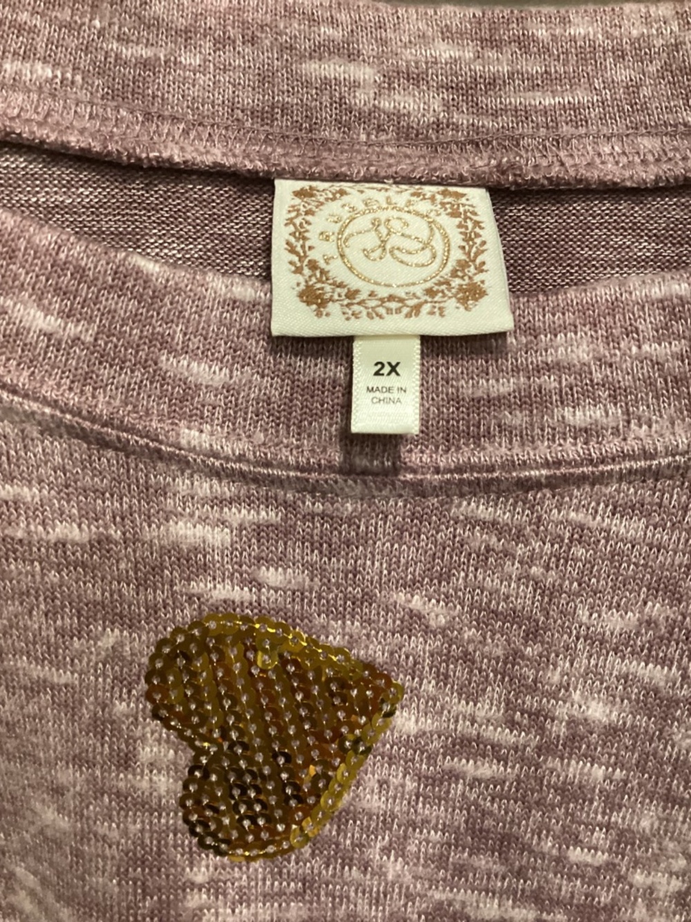 Tru self women's sweater with hearts, size 2X - Picture 2 of 10